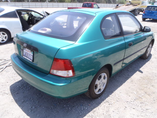 KMHCF35G6YU018361 - 2000 HYUNDAI ACCENT L GREEN photo 4