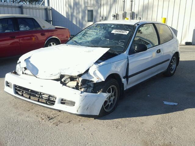 2HGEH2463SH519181 - 1995 HONDA CIVIC DX WHITE photo 2