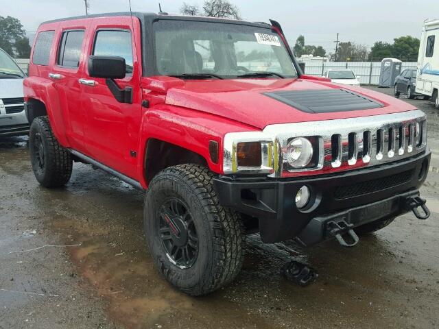 5GTEN13E488132446 - 2008 HUMMER H3 RED photo 1