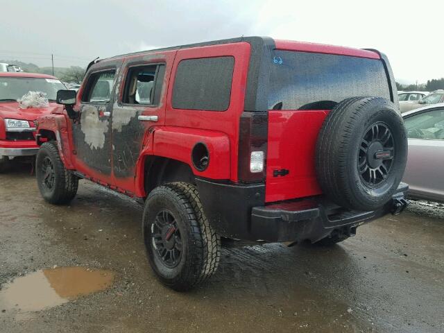 5GTEN13E488132446 - 2008 HUMMER H3 RED photo 3