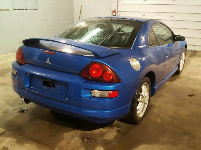 4A3AC54H32E066232 - 2002 MITSUBISHI ECLIPSE GT BLUE photo 4