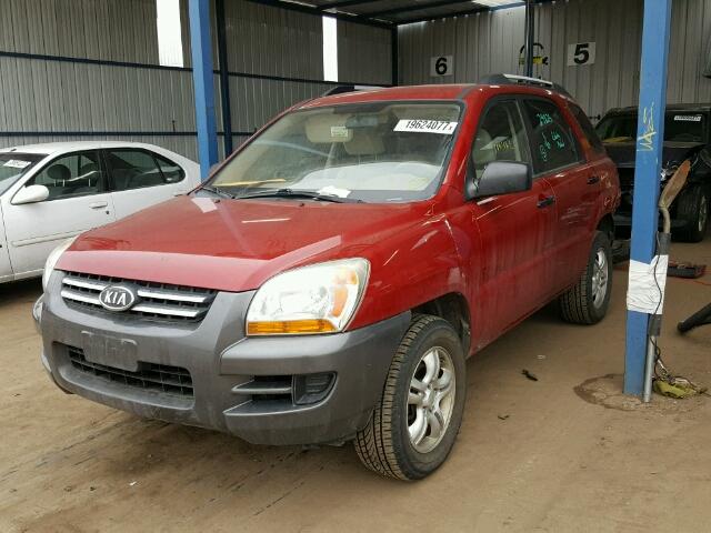 KNDJE723887539376 - 2008 KIA SPORTAGE E RED photo 2