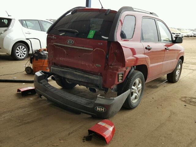 KNDJE723887539376 - 2008 KIA SPORTAGE E RED photo 4