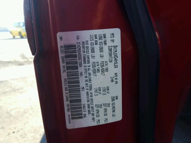 2C4GM68485R673984 - 2005 CHRYSLER PACIFICA T RED photo 10