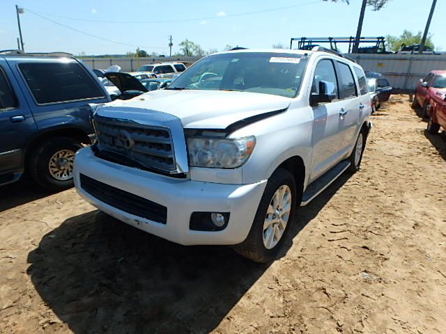 5TDZY67A18S000275 - 2008 TOYOTA SEQUOIA PL WHITE photo 2