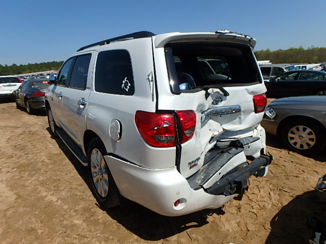 5TDZY67A18S000275 - 2008 TOYOTA SEQUOIA PL WHITE photo 3