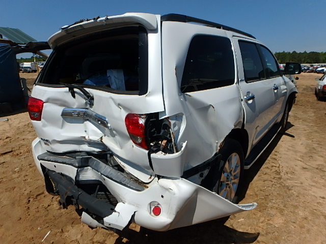 5TDZY67A18S000275 - 2008 TOYOTA SEQUOIA PL WHITE photo 4