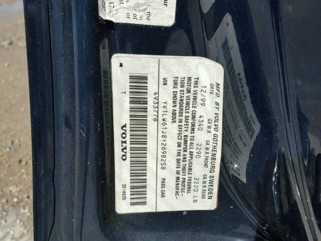 YV1LW61J8Y2698258 - 2000 VOLVO V70 BASE BLUE photo 10