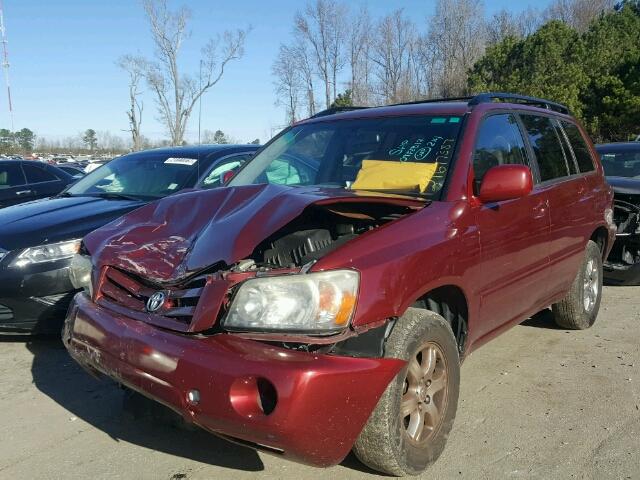 JTEDP21A970139114 - 2007 TOYOTA HIGHLANDER BURGUNDY photo 2