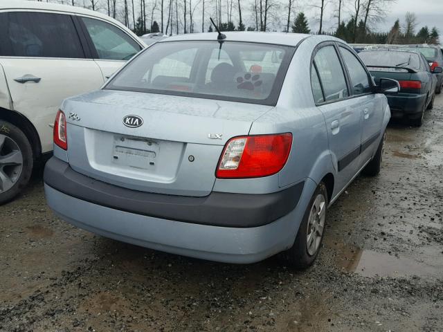 KNADE123176232890 - 2007 KIA RIO BASE BLUE photo 4