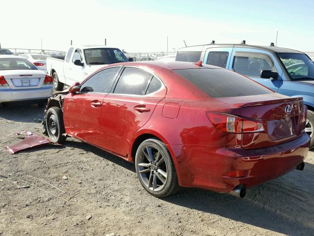 JTHBF5C23B2101119 - 2011 LEXUS IS 250 RED photo 3