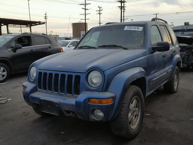 1J8GL58KX3W555430 - 2003 JEEP LIBERTY LI BLUE photo 2