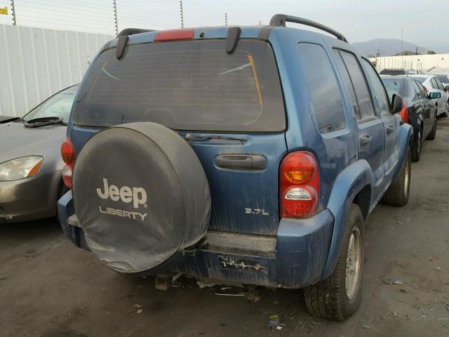 1J8GL58KX3W555430 - 2003 JEEP LIBERTY LI BLUE photo 4