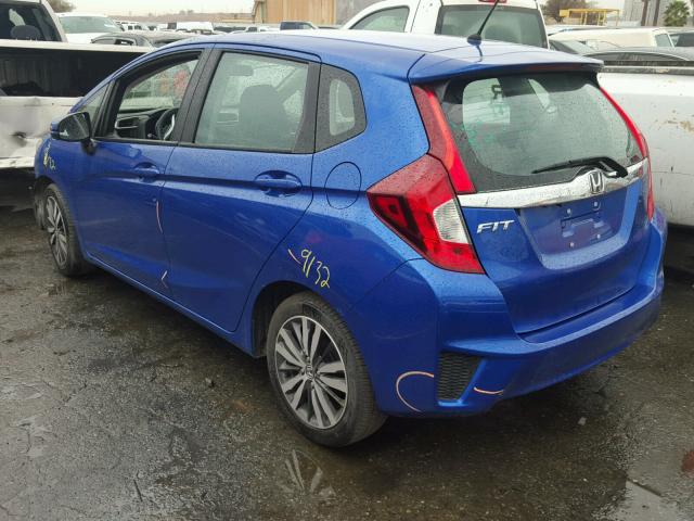 3HGGK5H87FM739695 - 2015 HONDA FIT EX BLUE photo 3