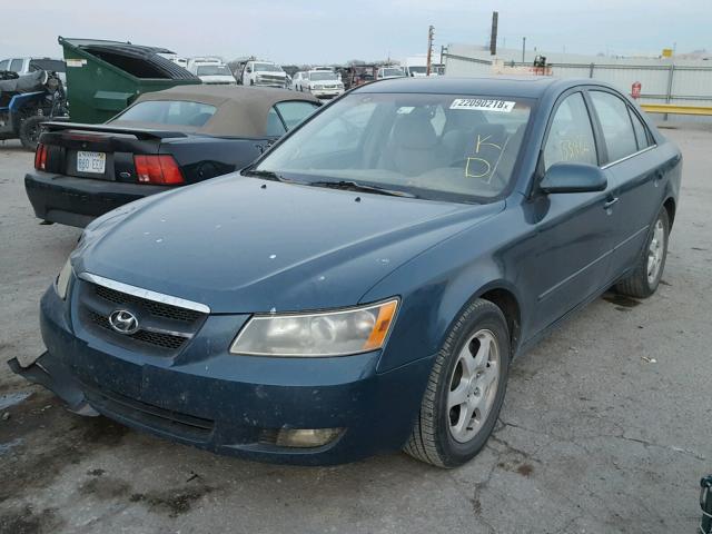 5NPEU46C96H134262 - 2006 HYUNDAI SONATA GLS BLUE photo 2