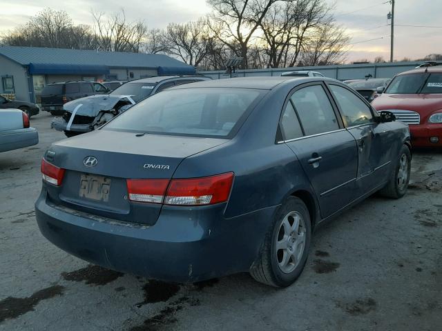 5NPEU46C96H134262 - 2006 HYUNDAI SONATA GLS BLUE photo 4