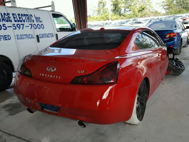 JN1CV6EK7AM102808 - 2010 INFINITI G37 BASE RED photo 4