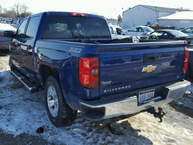 3GCUKREC3EG315607 - 2014 CHEVROLET SILVERADO BLUE photo 3