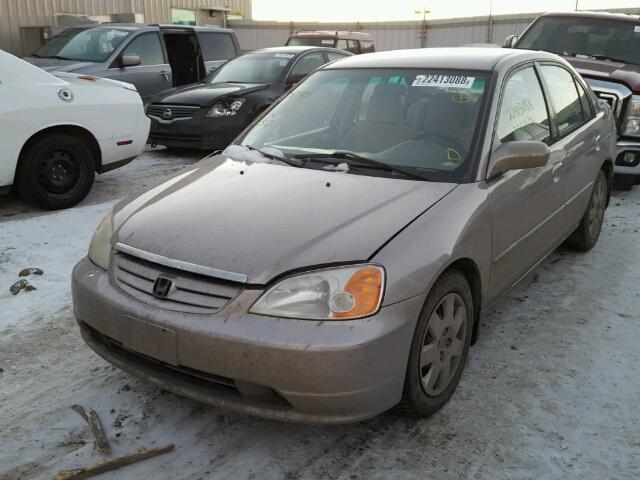 2HGES16882H916718 - 2002 HONDA CIVIC LX TAN photo 2