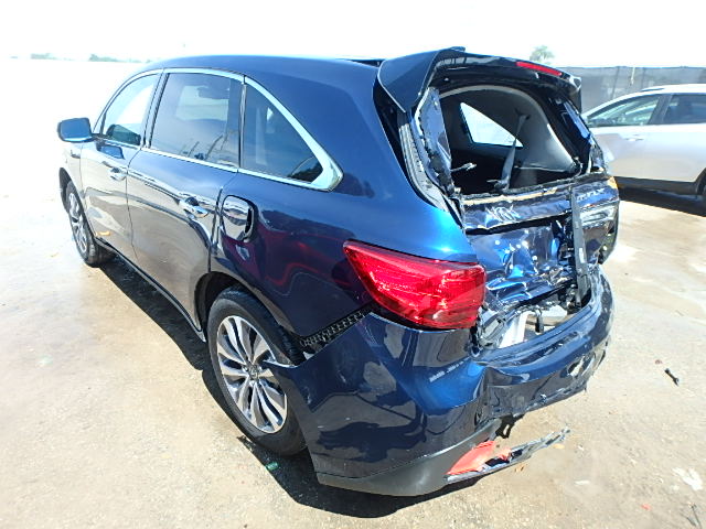 5FRYD3H49FB007408 - 2015 ACURA MDX TECH ლურჯი ფოტო 3