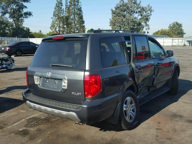 2HKYF18715H541948 - 2005 HONDA PILOT EXL GRAY photo 4