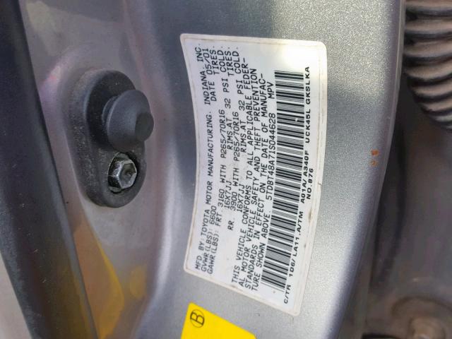 5TDBT48A71S044628 - 2001 TOYOTA SEQUOIA LI SILVER photo 10