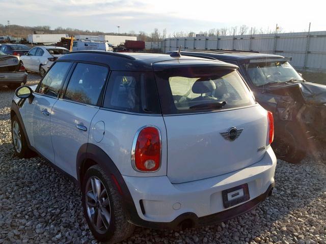 WMWZC3C53BWH98484 - 2011 MINI COOPER S C WHITE photo 3