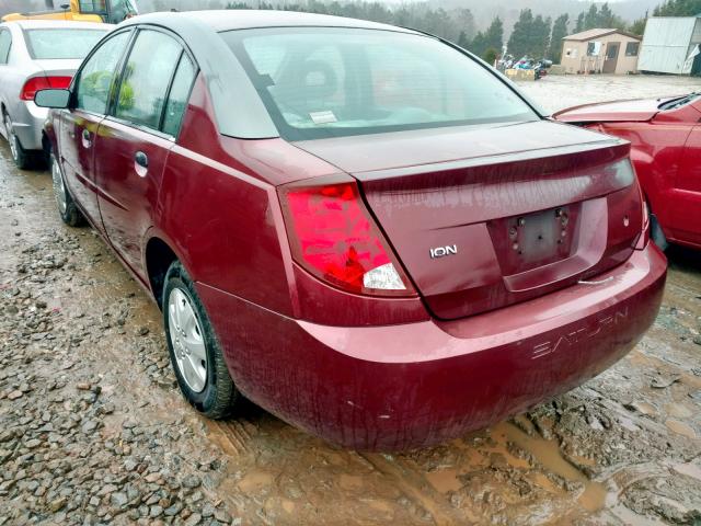 1G8AF52F23Z116912 - 2003 SATURN ION LEVEL BURGUNDY photo 3