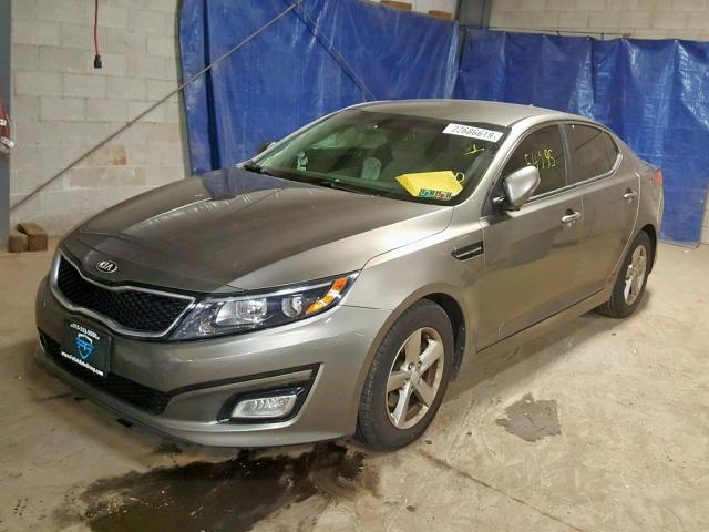 5XXGM4A74EG337606 - 2014 KIA OPTIMA LX GRAY photo 2