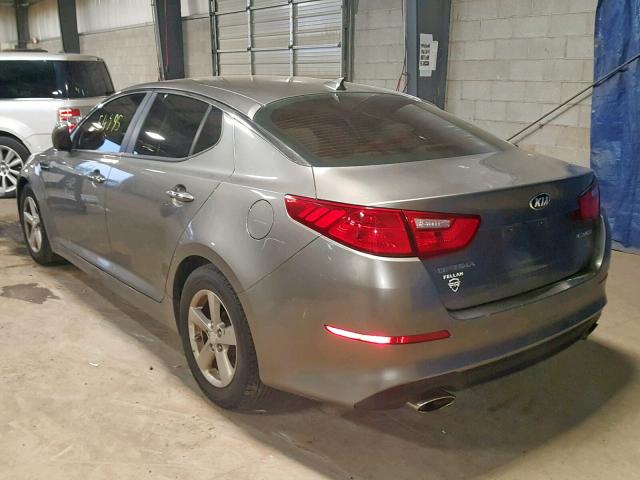 5XXGM4A74EG337606 - 2014 KIA OPTIMA LX GRAY photo 3