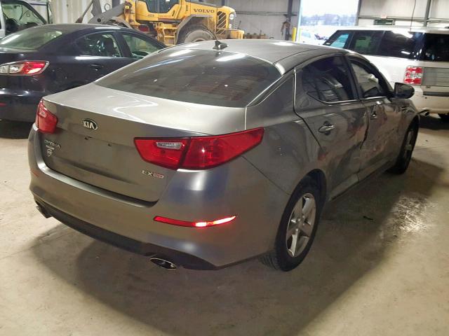 5XXGM4A74EG337606 - 2014 KIA OPTIMA LX GRAY photo 4