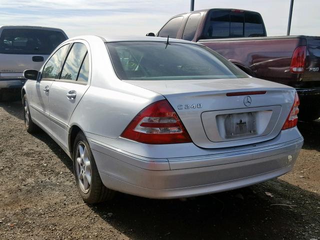 WDBRF61J43F308501 - 2003 MERCEDES-BENZ C 240 SILVER photo 3