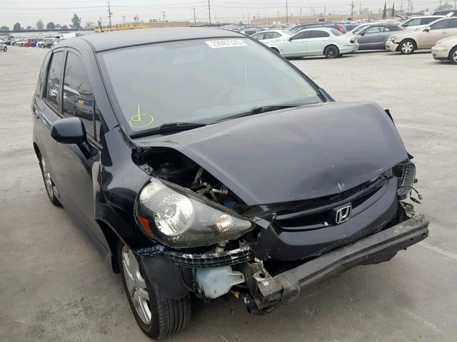 JHMGD37668S046347 - 2008 HONDA FIT SPORT BLACK photo 1