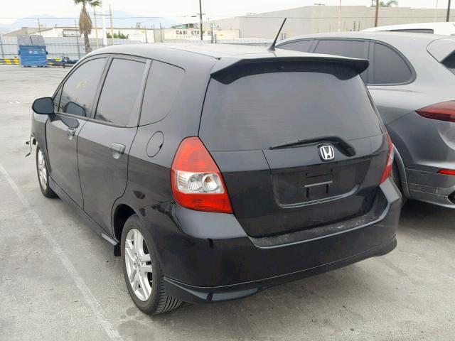 JHMGD37668S046347 - 2008 HONDA FIT SPORT BLACK photo 3