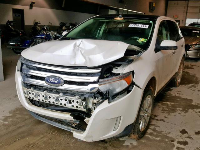 2FMDK3JC2BBB29358 - 2011 FORD EDGE SEL WHITE photo 2