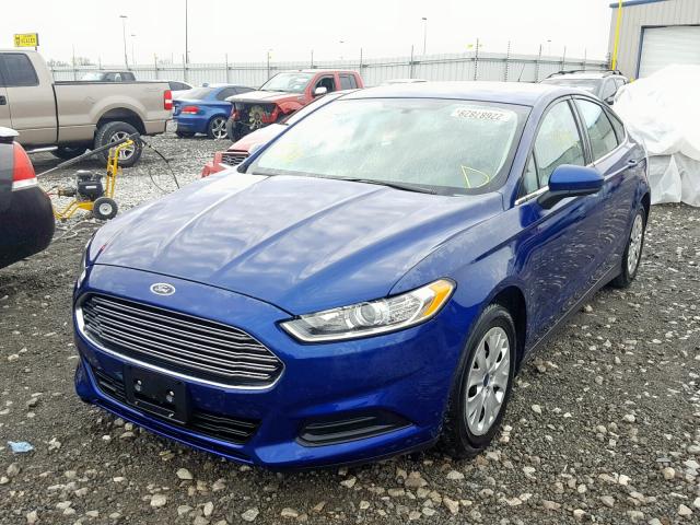 1FA6P0G74E5368349 - 2014 FORD FUSION S BLUE photo 2