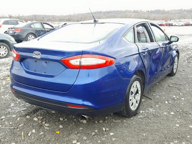 1FA6P0G74E5368349 - 2014 FORD FUSION S BLUE photo 4