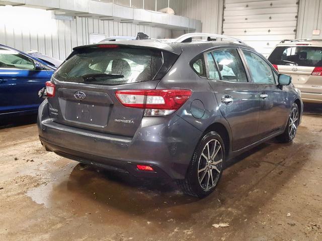 4S3GTAU63J3733203 - 2018 SUBARU IMPREZA LI GRAY photo 4