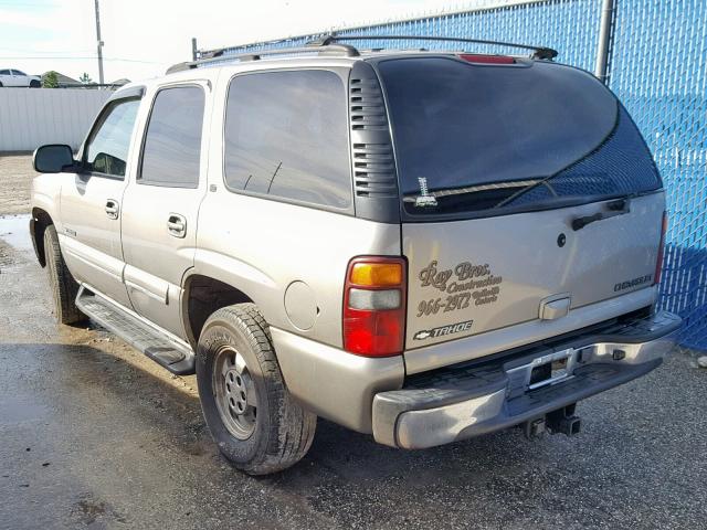 1GNEK13Z22R168406 - 2002 CHEVROLET TAHOE K150 BEIGE photo 3