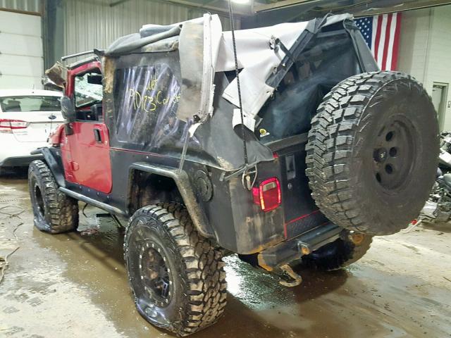 1J4FA44S55P383307 - 2005 JEEP WRANGLER / RED photo 3