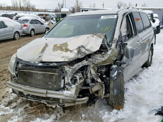 5FNRL38438B002264 - 2008 HONDA ODYSSEY EX SILVER photo 2