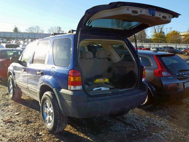 1FMYU03115KC11128 - 2005 FORD ESCAPE XLT BLUE photo 3