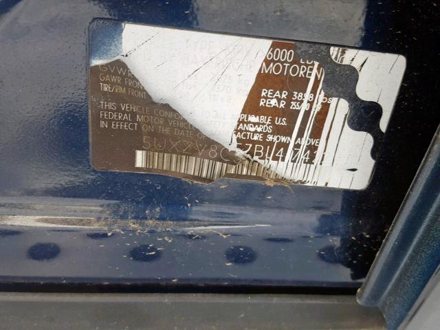 5UXZV8C57BL417422 - 2011 BMW X5 XDRIVE5 BLUE photo 10