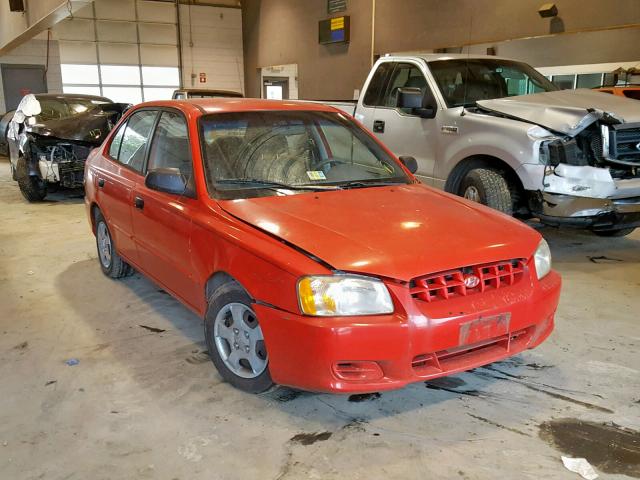 KMHCG45C22U267795 - 2002 HYUNDAI ACCENT GL RED photo 1