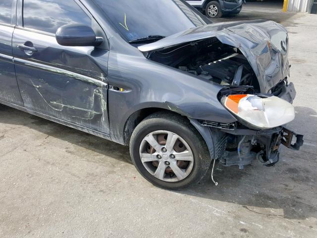 KMHCN4AC7BU609429 - 2011 HYUNDAI ACCENT GLS GRAY photo 9