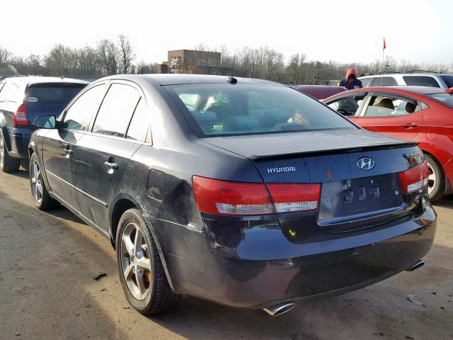 5NPEU46F58H352048 - 2008 HYUNDAI SONATA SE BLACK photo 3