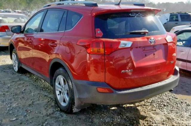 2T3WFREV7EW115229 - 2014 TOYOTA RAV4 XLE RED photo 3