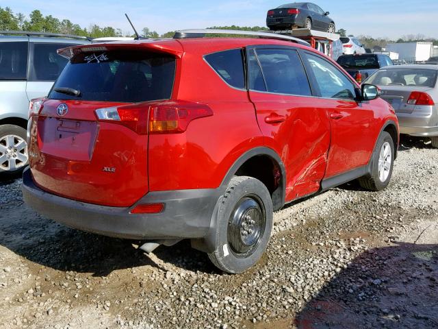 2T3WFREV7EW115229 - 2014 TOYOTA RAV4 XLE RED photo 4