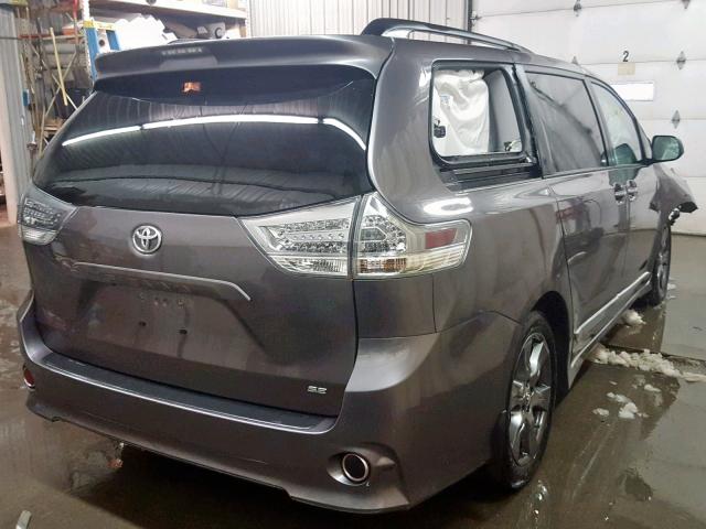 5TDXZ3DC6HS807688 - 2017 TOYOTA SIENNA SE GRAY photo 4