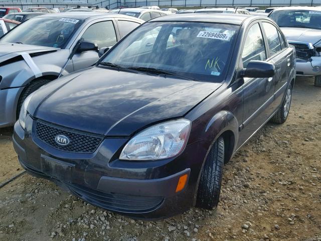 KNADE123666162752 - 2006 KIA RIO BLACK photo 2